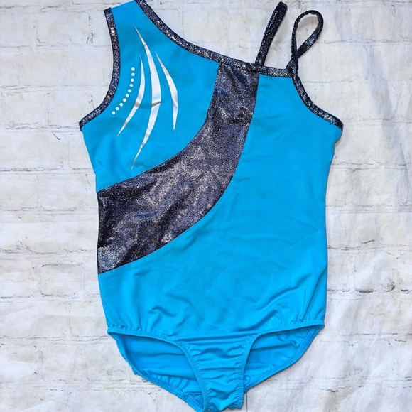 NWOT Girl’s Size Small (6/6x) Danskin Now Glitter Gymnastics Dance Leotard - Picture 1 of 6